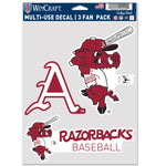 Arkansas Razorbacks /College Vault BASEBALL Multi Use 3 FAN PACK