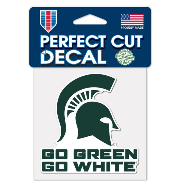 Wholesale-Michigan State Spartans SLOGAN Perfect Cut Color Decal 4" x 4"