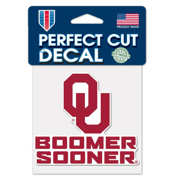 Wholesale-Oklahoma Sooners SLOGAN Perfect Cut Color Decal 4" x 4"