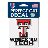 Wholesale-Texas Tech Red Raiders SLOGAN Perfect Cut Color Decal 4" x 4"