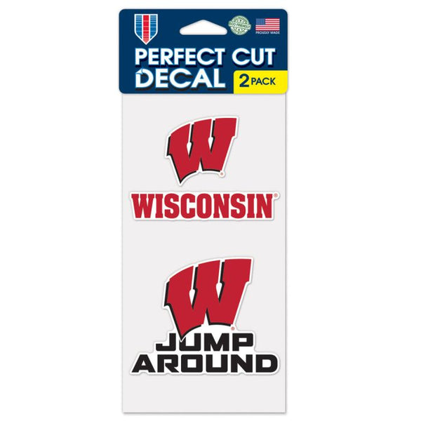 Wholesale-Wisconsin Badgers Perfect Cut Decal Set of two 4"x4"