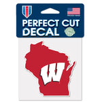 Wholesale-Wisconsin Badgers Perfect Cut Color Decal 4" x 4"