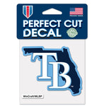 Tampa Bay Rays State Shape Perfect Cut Color Decal 4" x 4"