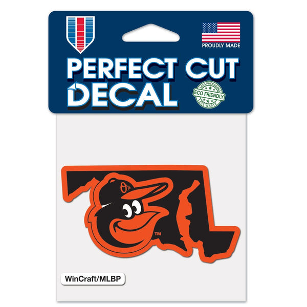 Baltimore Orioles State Shape Perfect Cut Color Decal 4" x 4"