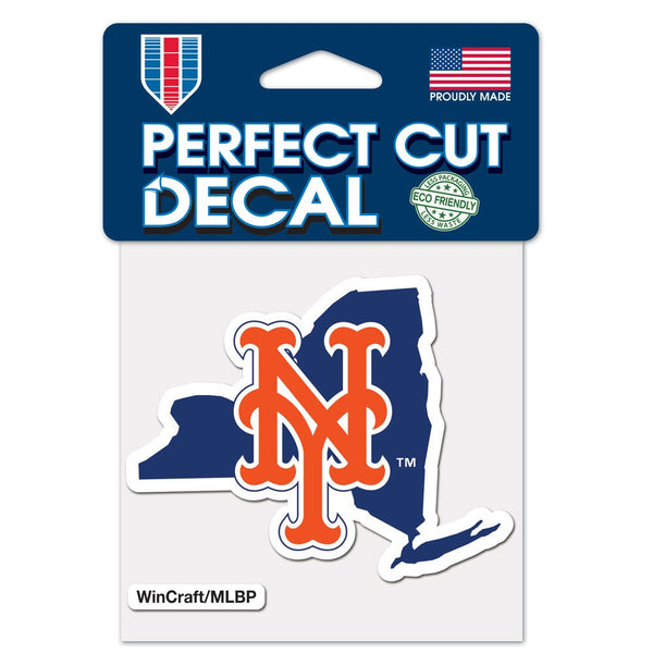 New York Mets State Shape Perfect Cut Color Decal 4" x 4"