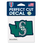 Seattle Mariners state shape Perfect Cut Color Decal 4" x 4"