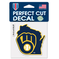 Milwaukee Brewers State Shape Perfect Cut Color Decal 4" x 4"