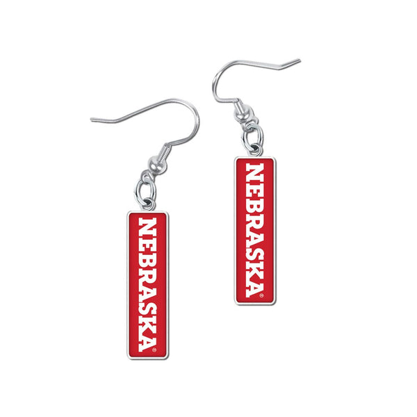 Nebraska Cornhuskers Earrings Jewelry Carded RECTANGLE