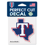 Texas Rangers State Shape Perfect Cut Color Decal 4" x 4"