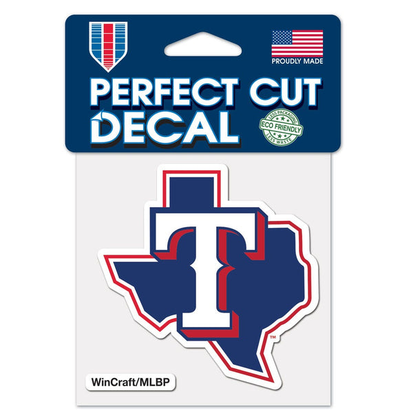 Texas Rangers State Shape Perfect Cut Color Decal 4" x 4"