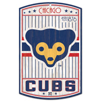 Chicago Cubs Cooperstown Wood Sign 11" x 17" 1/4" thick