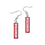 Wisconsin Badgers Earrings Jewelry Carded RECTANGLE