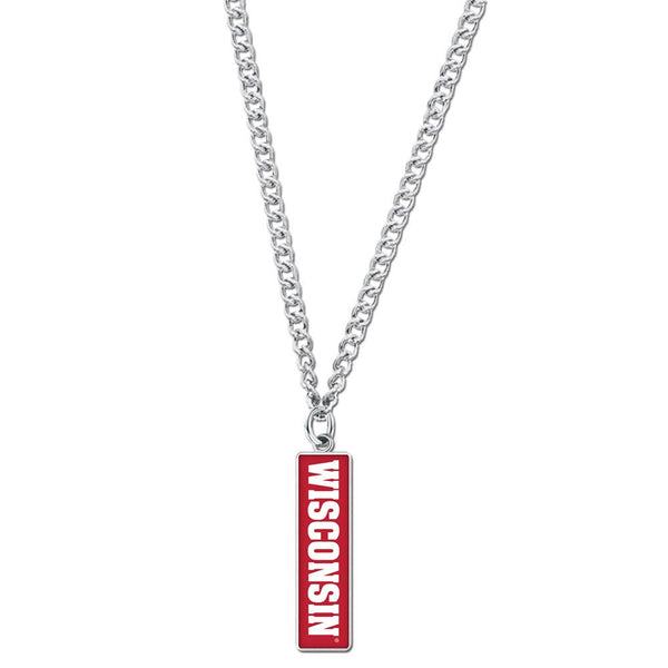 Wisconsin Badgers Necklace w/Charm Jewelry Card