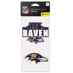 Baltimore Ravens Slogan Perfect Cut Decal Set of two 4"x4"