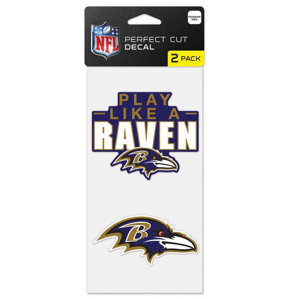 Baltimore Ravens Slogan Perfect Cut Decal Set of two 4"x4"