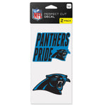 Carolina Panthers Slogan Perfect Cut Decal Set of two 4"x4"