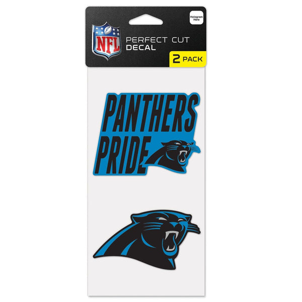 Carolina Panthers Slogan Perfect Cut Decal Set of two 4"x4"