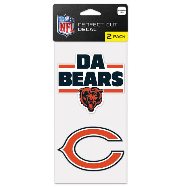Chicago Bears Slogan Perfect Cut Decal Set of two 4"x4"