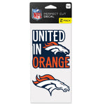 Denver Broncos Slogan Perfect Cut Decal Set of two 4"x4"