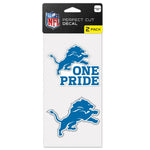 Detroit Lions Slogan Perfect Cut Decal Set of two 4"x4"