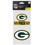 Green Bay Packers Perfect Cut Decal Set of two 4"x4"