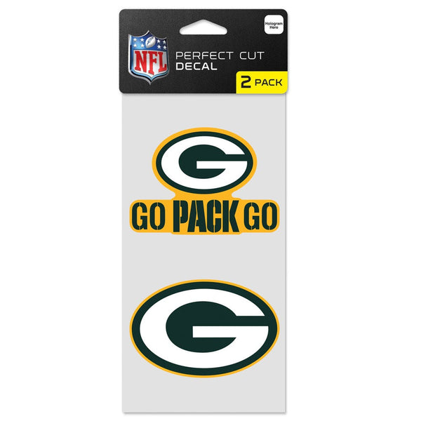 Green Bay Packers Perfect Cut Decal Set of two 4"x4"