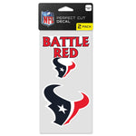 Houston Texans SLOGAN Perfect Cut Decal Set of two 4"x4"