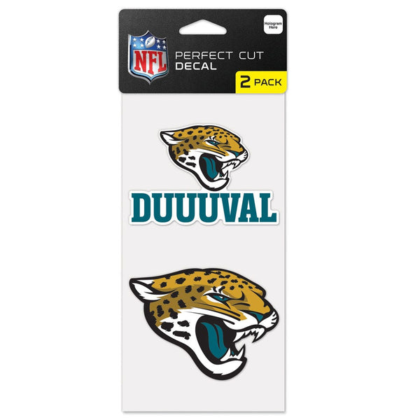Jacksonville Jaguars Slogan Perfect Cut Decal Set of two 4"x4"