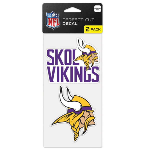 Minnesota Vikings Slogan Perfect Cut Decal Set of two 4"x4"