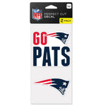 New England Patriots Slogan Perfect Cut Decal Set of two 4"x4"