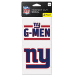 New York Giants Slogan Perfect Cut Decal Set of two 4"x4"