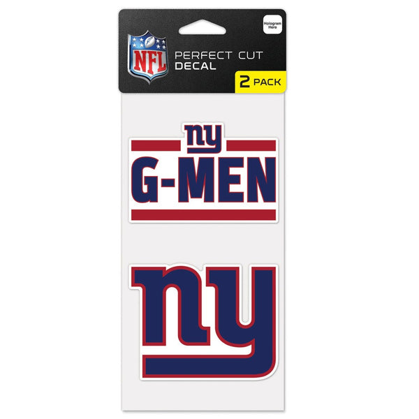 New York Giants Slogan Perfect Cut Decal Set of two 4"x4"