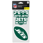 New York Jets SLOGAN Perfect Cut Decal Set of two 4"x4"