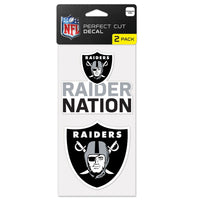Las Vegas Raiders Slogan Perfect Cut Decal Set of two 4"x4"