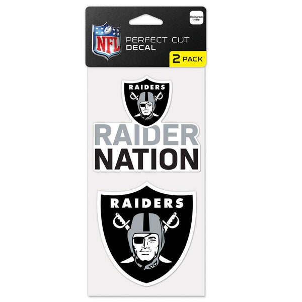 Las Vegas Raiders Slogan Perfect Cut Decal Set of two 4"x4"