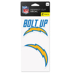 Los Angeles Chargers Slogan Perfect Cut Decal Set of two 4"x4"