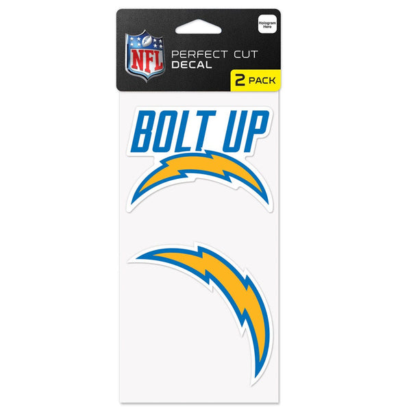 Los Angeles Chargers Slogan Perfect Cut Decal Set of two 4"x4"