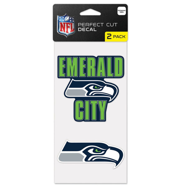 Seattle Seahawks Slogan Perfect Cut Decal Set of two 4"x4"