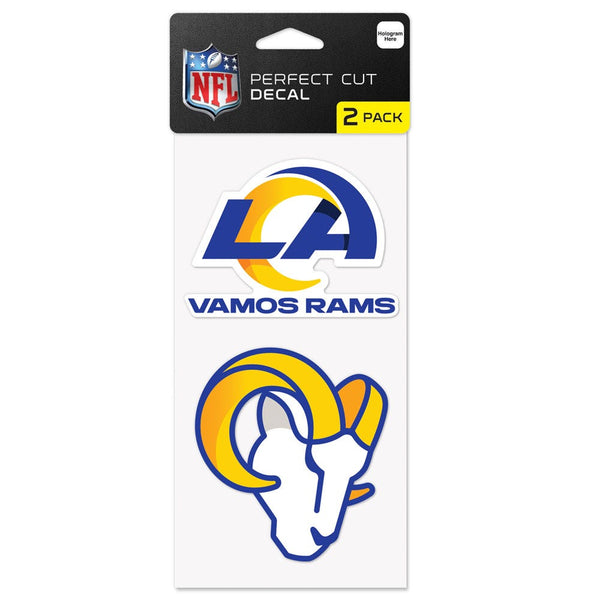 Los Angeles Rams Slogan Perfect Cut Decal Set of two 4"x4"