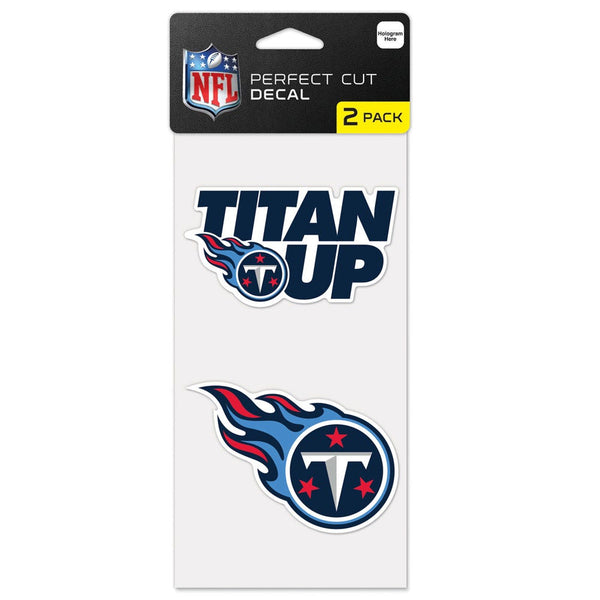 Tennessee Titans Slogan Perfect Cut Decal Set of two 4"x4"