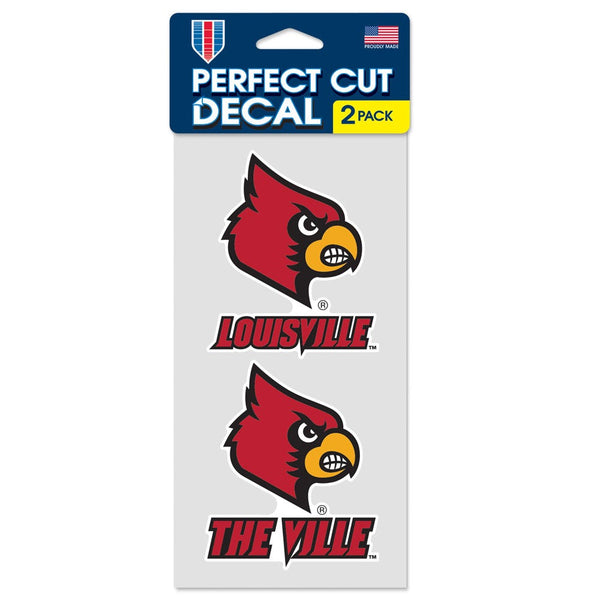 Louisville Cardinals Perfect Cut Decal Set of two 4"x4"