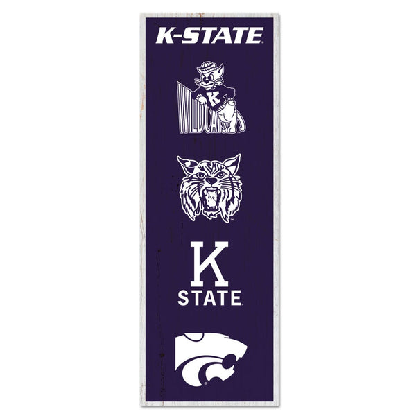 Kansas State Wildcats / Vintage Collegiate EVOLUTION Wood Sign 6" x 17"