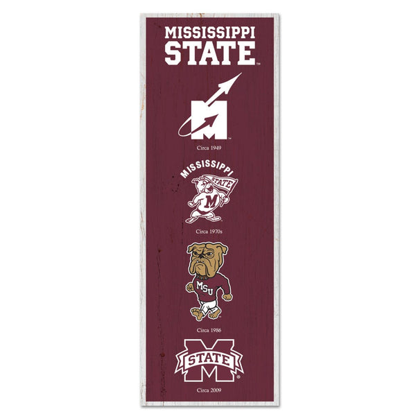 MISSISSIPPI STATE BULLDOGS / Vintage Collegiate EVOLUTION Wood Sign 6" x 17"