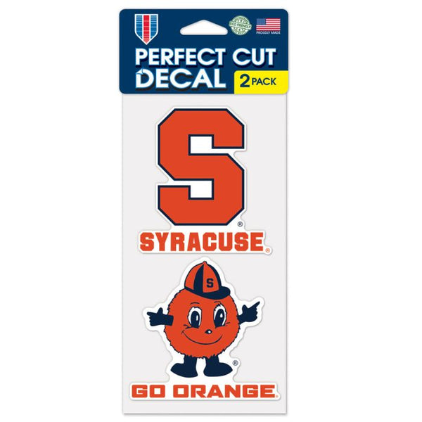 Wholesale-Syracuse Orange SLOGAN AND LOGO Perfect Cut Decal Set of two 4"x4"