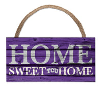 TCU Horned Frogs Wood Sign w/Rope 5" x 10"
