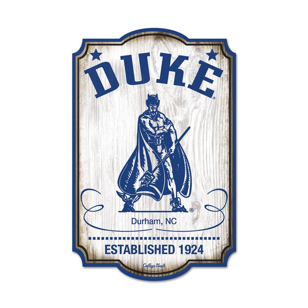 Duke Blue Devils /College Vault Wood Sign 11" x 17" 1/4" thick