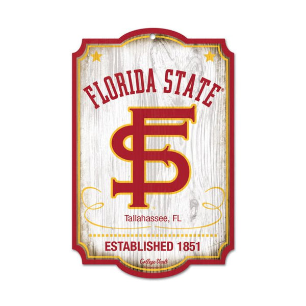 Wholesale-Florida State Seminoles /College Vault Wood Sign 11" x 17" 1/4" thick