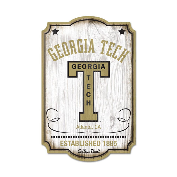 Georgia Tech Yellow Jackets /College Vault Wood Sign 11" x 17" 1/4" thick