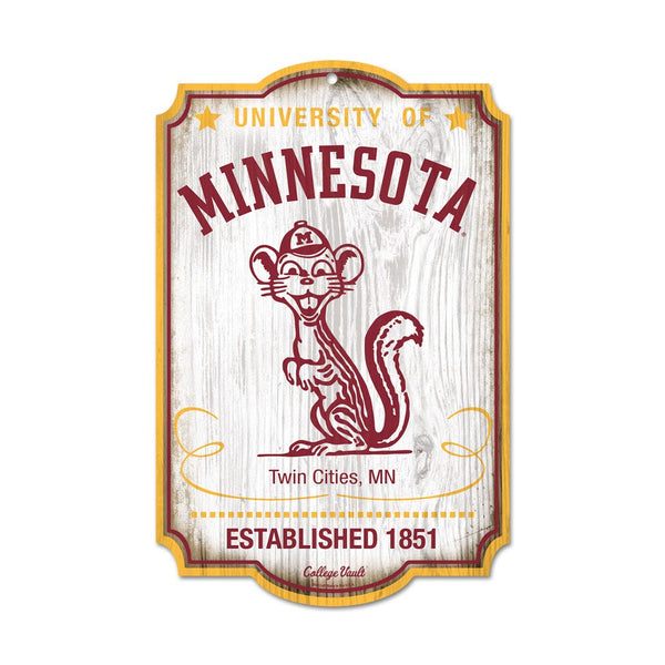 Minnesota Golden Gophers /College Vault Wood Sign 11" x 17" 1/4" thick