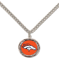 Denver Broncos Necklace w/Charm Jewelry Card